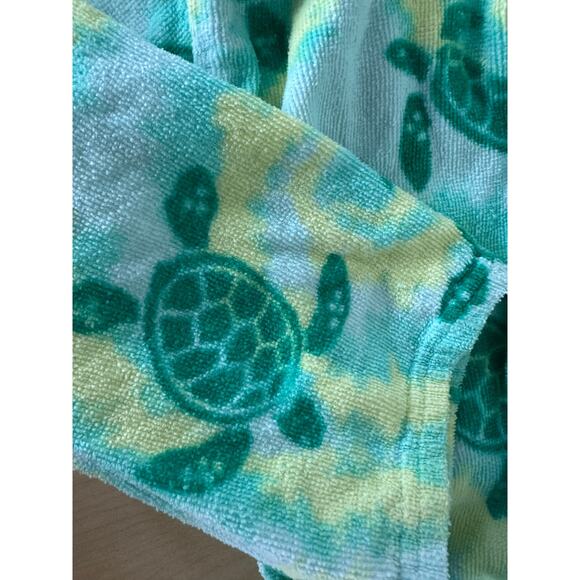 Saint Eve Swim Small 7/8 Green Turtle Print Bathrobe Robe Swim Cover Up - Picture 4 of 8
